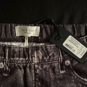 Rag & Bone Women’s Miramar Wide Leg Pants-Black Magic/Charcoal and Black